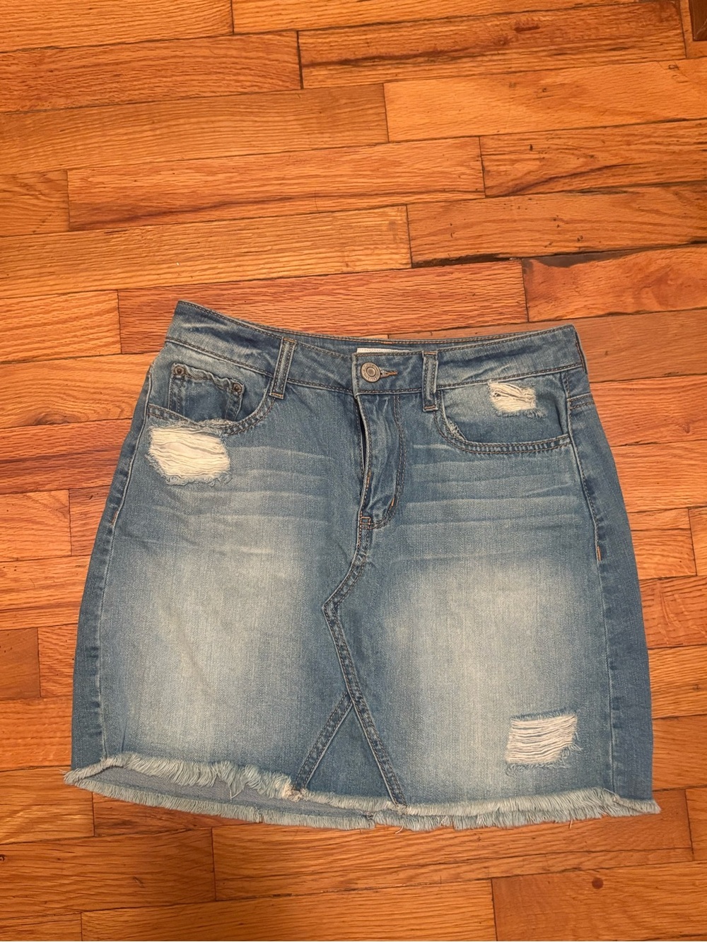 MUDD y2k Blue Distressed Denim Mini Skirt - Casual Women's Skirt